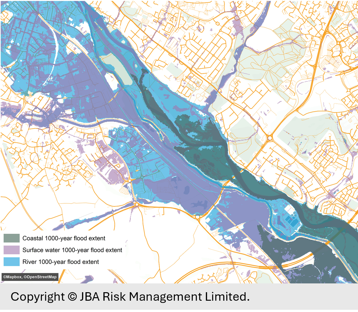 JBA 5m GB Flood Map - sample image